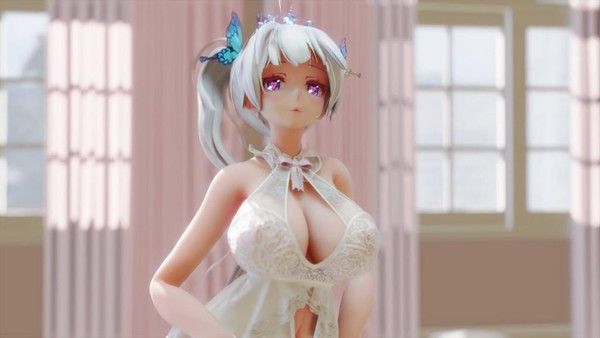 MMD86 新娘花嫁御姐光辉之夜浪漫亲密互动