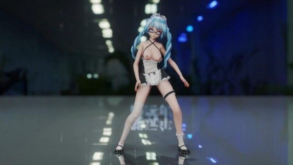 MMD58 白丝眼镜女仆miku KDA主题