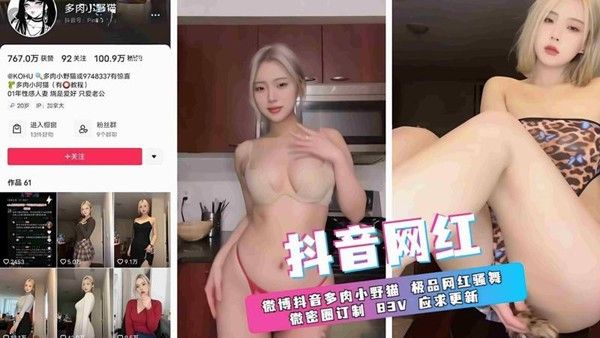 微博抖音多肉小野猫 极品网红骚舞微密圈订制