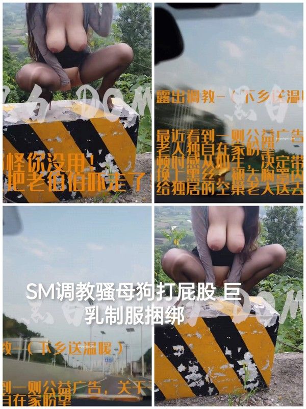 [SM调教]户外sm调教骚母狗巨乳制服捆绑