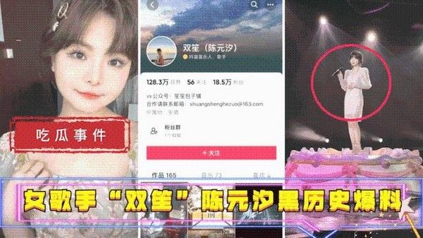 女歌手双笙陈元汐黑历史爆料